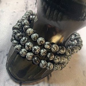 LAST ONE Balancing Snowflake Obsidian Bracelet • Handmade Jewelry